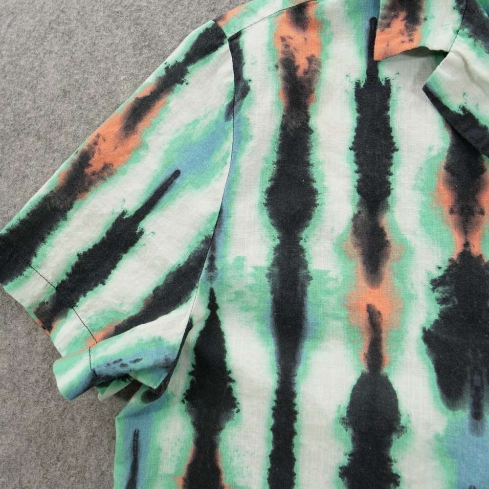 Topman Teal and Coral Striped Men's Shirt - Picture 4 of 12